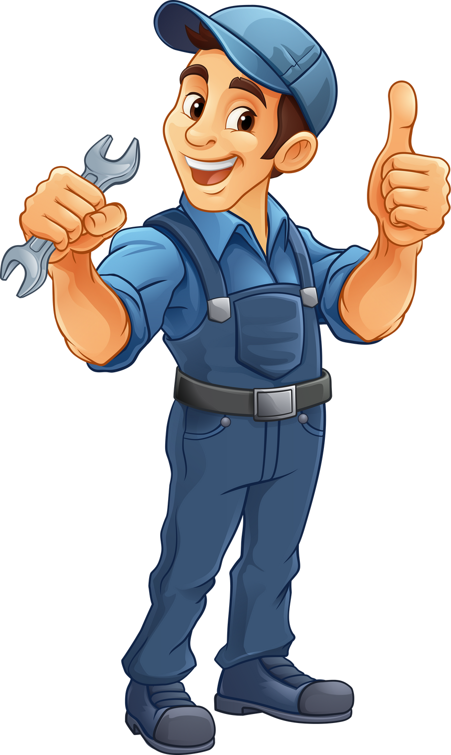 Mechanic Plumber Cartoon Wrench Spanner Handyman